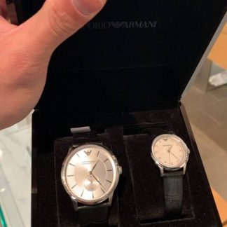 American ARMANI watch, as shown in the black model