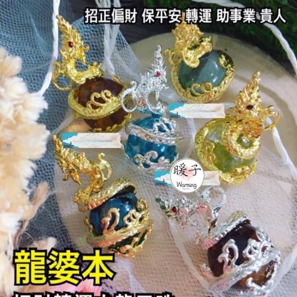 Luang Phor Main Temple Water Dragon Dzi Beads Silver Choice + Necklace