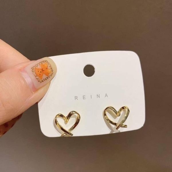 Korean heart shaped earrings