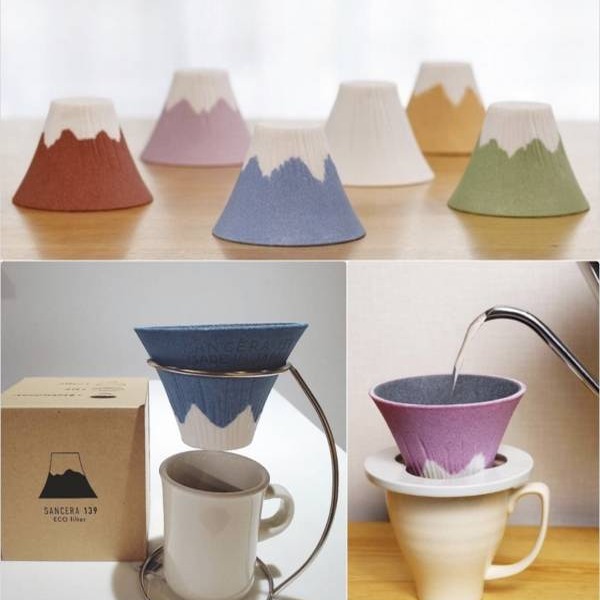 Japan COFIL Fuji Arita ware ceramic coffee filter cup Contents: filter cup + white filter cup holder (glass cup not included)