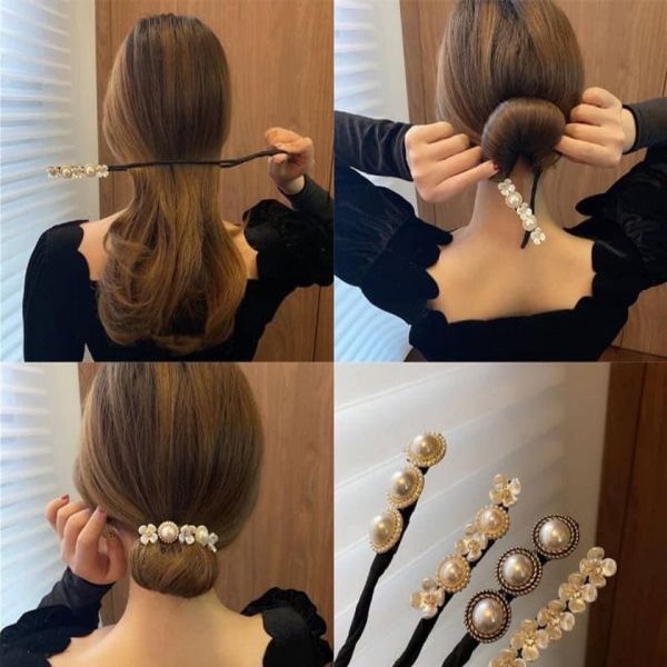 Korean internet celebrity recommends retro pearl series ball head hair iron/set of 4