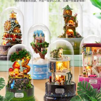 Korean DIY handmade dreamy night light music box 6 options to choose from